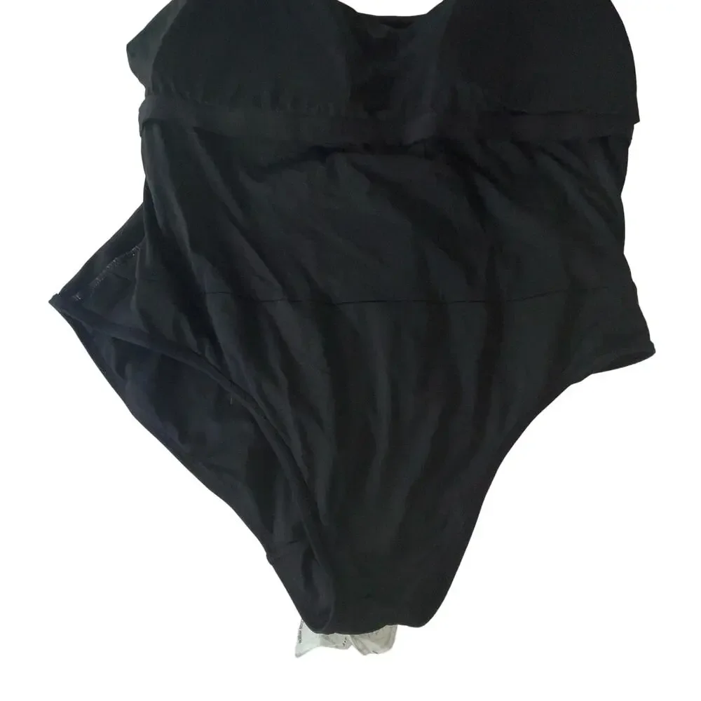 Anne Cole Classic Square Neck One-Piece black 16W - Picture 9 of 11